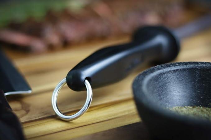 Professional 11.5 Inch Ceramic Honing Rod Has 2 Grit Options, a Firm-Grip Handle, Hanging Ring, and Japanese Ceramic. Noble Home & Chef Sharpening Rods are Perfect for Chefs! (Black, 2000/3000 Grit)