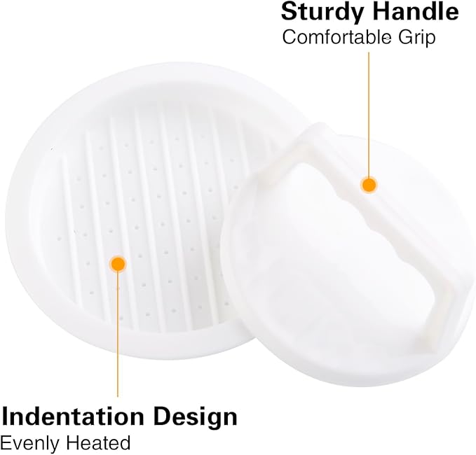 Burger Press Patty Makers, Round Non-stick Stuffed Hamburger Press Accessories Smashed Hamburger Press Patty Burger Meat Sausage Beef Makers Mold Kitchen Gadgets for Grilling (2 Pack, White)