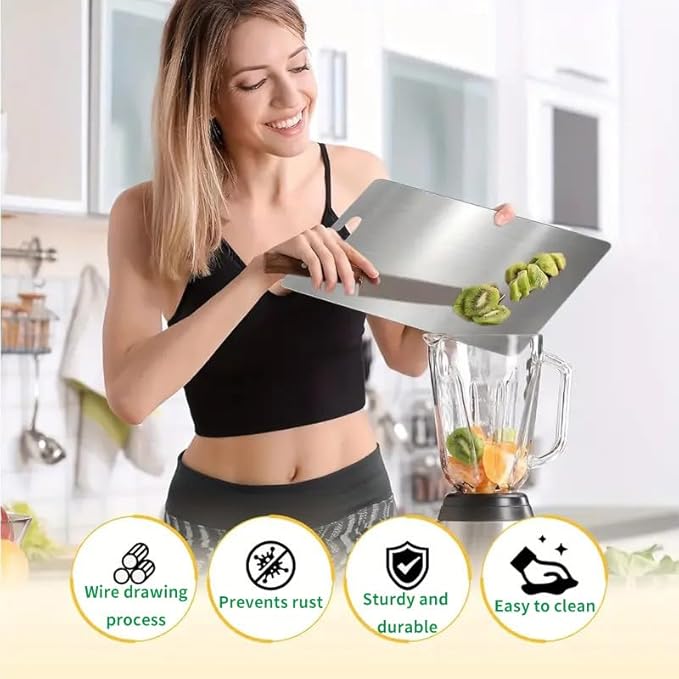 Titanium Cutting Board, New Upgrade Pure Titanium Cutting Boards for Kitchen, Double Sided Non Toxic Katuchef titanium Cutting Board, Hygiene Durable Dishwasher Safe Chopping Board (11.4IN*7.9IN)