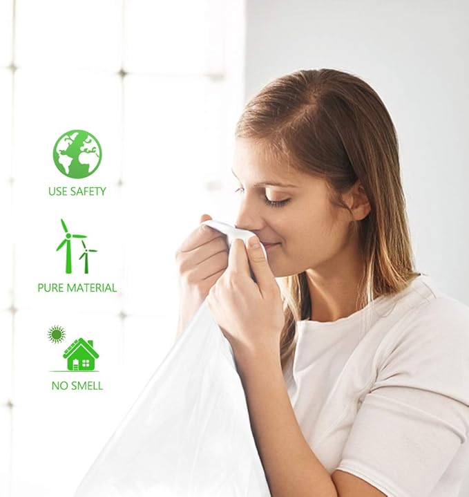 10 Gallon 100 Counts Trash Bags Garbage Bags by Teivio, Bathroom Trash Can Bin Liners, Plastic Bags for home office kitchen, Clear