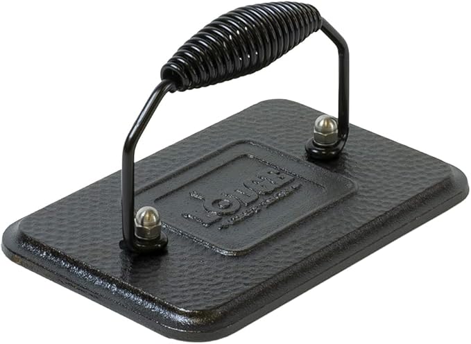 Lodge LGP3 Rectangular Cast Iron Grill Press, Pre-Seasoned, 6.75-inch x 4.5-inch