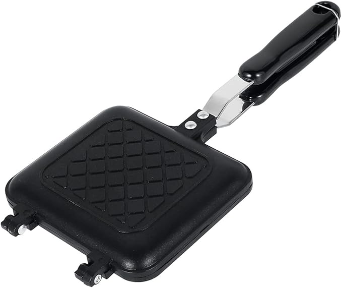 Grilled Sandwich Maker,Camping Toastie Maker, Stove top Panini Press Pan with Non-Stick Plates, Double Sided Hot Toasted Sandwich Maker Breakfast Frying Pan for Outdoors Camp Home Kitchen