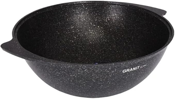 Aluminum Wok Kazan Cooking Pot Granit Ultra Non-Stick Kazan for Making Pilaf with Lid Camping Cookware Dutch Oven Kitchen Pot (6.3-qt. (6 L))