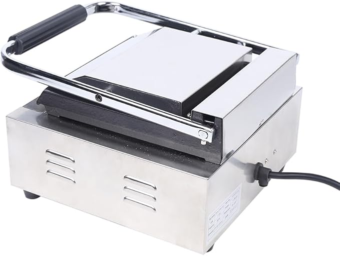 Electric Griddle,1800W Commercial Dual Heating Plates Stainless Steel Sandwich Maker, Smooth Flat Surface Sandwich Toaster with Temperature Control,Portable Panini Press Grill for Kitchen,Dormitory