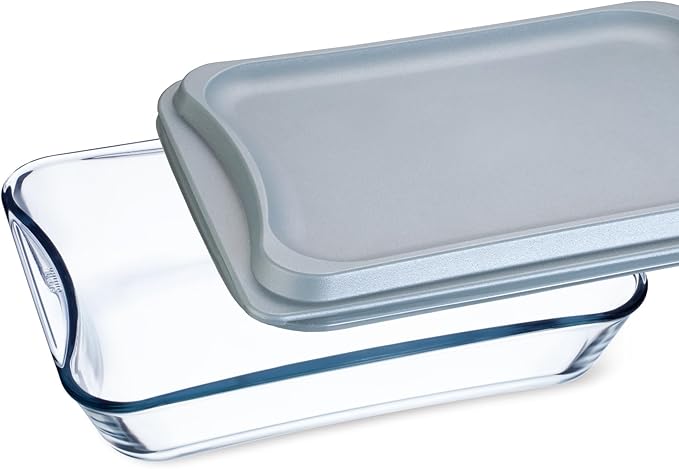 Simax Exclusive Clear Rectangular Glass Roaster | With Snap On Lid, Heat, Cold and Shock Proof, Made in Europe, 3.5 Quart