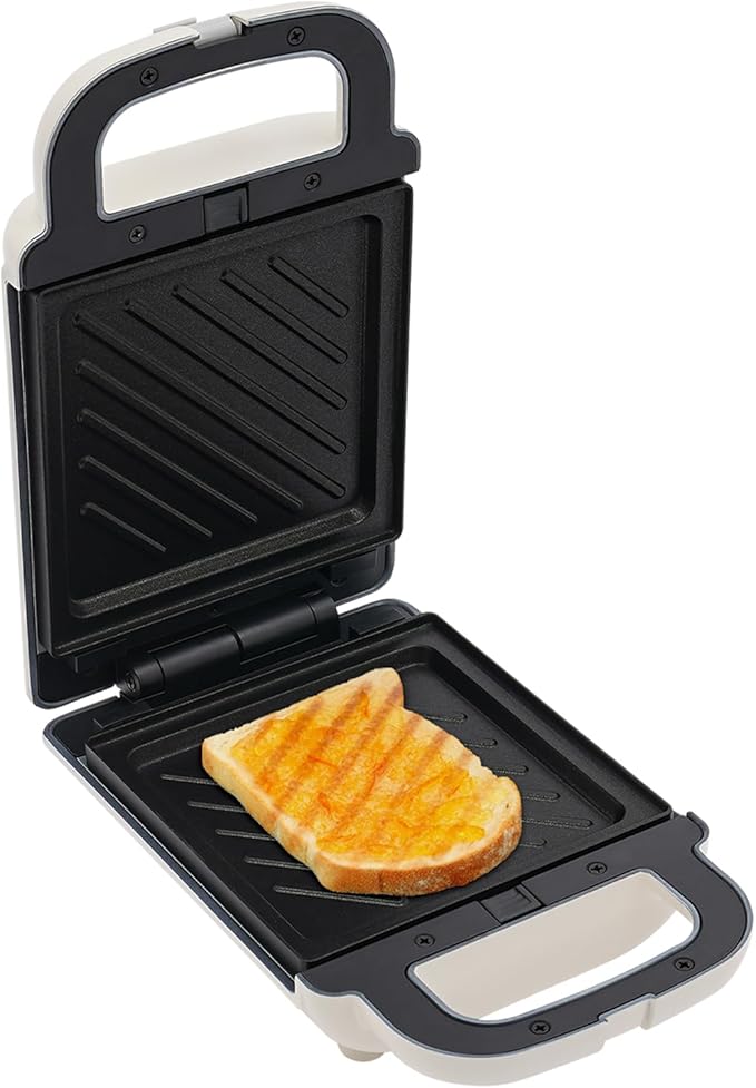 Sandwich Maker, Portable Breakfast Machine, 600W Electric Sandwich Maker, for Making Various Kinds Of Sandwiches, Eggs, Bacon, Etc (White)