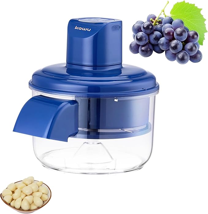 Kawu Electric Grape Peeling Machine, Portable Automatic Garlic Peeler Machine with 5 Blades, USB Rechargeable, Smart Fruit Machine Remover Tool for Small Fruits, Effortless Peeling for Home Kitchen