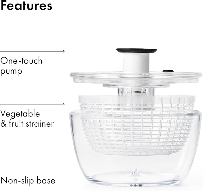 OXO Good Grips Little Salad & Herb Salad Spinner, Fruit Washer and Lettuce Spinner