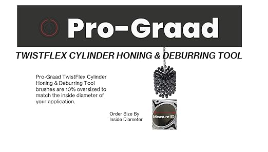 TwistFlex Cylinder Hone | 3/4" 240SC Flexible Cylinder Honing & Deburring Tool | 0.75" Bore Brush for Hole Diameters 0.65"- 0.77" | Silicon Carbide 240 Grit | 1/4" Shank | 8" Overall Length