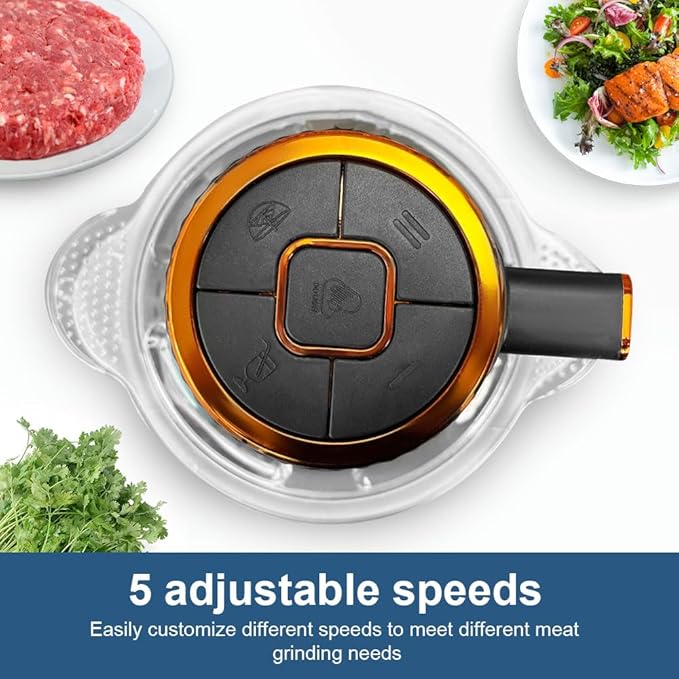 Food Processors, 5-Speed Electric Food Chopper with Vegetable Chopper & Meat Grinder - 2 Bowls (8 Cup Stainless Steel+8 Cup Glass), 300W, 2 Sets of 4 Bi-Level Blades for Vegetable/Fruits/Meat