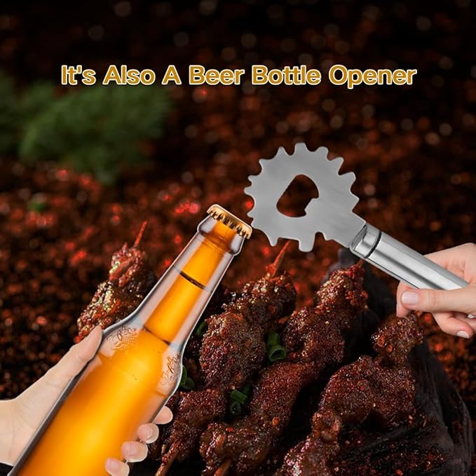 Grill Cleaning Scraper – Stainless Steel BBQ Brush Tool for Grates, Crevices & Mesh – Heavy-Duty, Rustproof, Multi-Surface Scraper for Gas, Charcoal, Pellet Grills