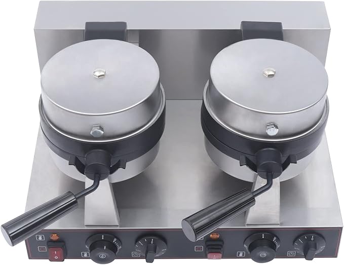 Burger Waffle Maker,Commercial Electric Dual Head Burger Panini Maker Machine,Non Stick Waffle Press Machine with Time & Temp Control Stainless Steel Material for Home Kitchens Breakfast Shops Schools