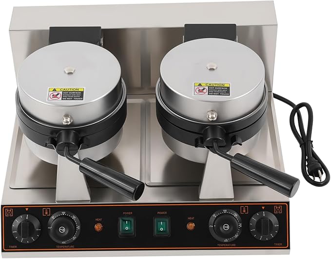 Burger Waffle Maker,Electric Burger Waffle Maker Machine for Home Use,Burger Waffle Makers, Hamburger Sandwich Machines Non-stick Panini Press Waffles Machine with Timer & Temp Control (2400W)