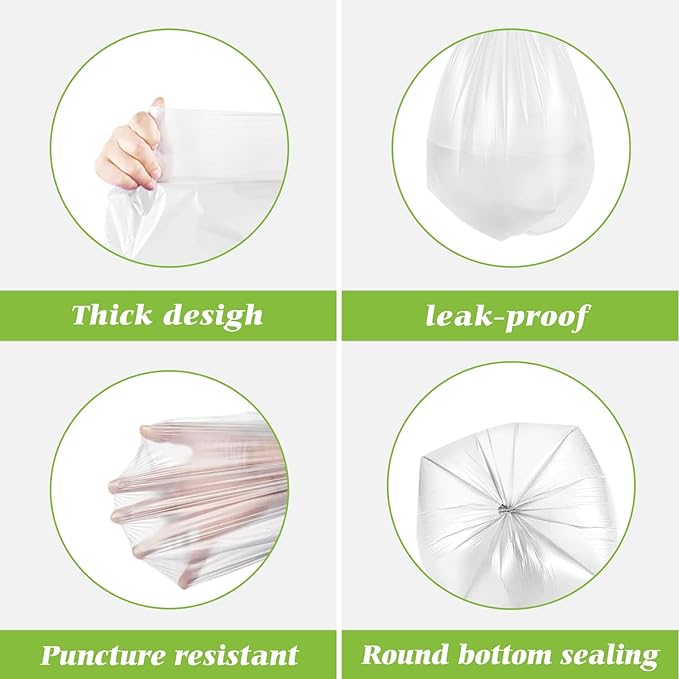 Small Trash bags 1000 Counts 0.5-2 Gallon Car Trash Bag Garbage Bags by Teivio,Office Waste Basket Liners,Bathroom Mini Trash Can Liners,fit 4.5-5 Liter,Small Plastic Bags for home office kitchen