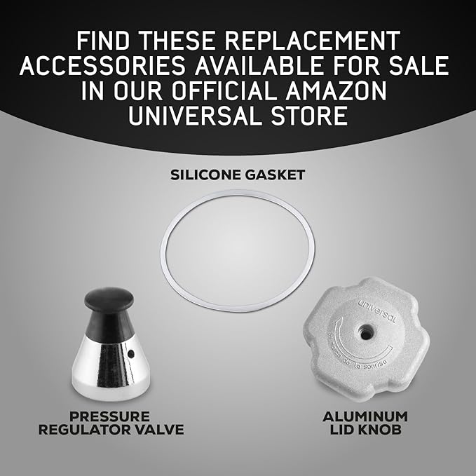 Universal (Large) 15.8-Quart Aluminum Pressure Cooker for Professional Use – Commercial-Grade, 1 Safety Valve, Reinforced Handles, Easy-Open Lid, – Ideal for Large Kitchens, and Restaurants