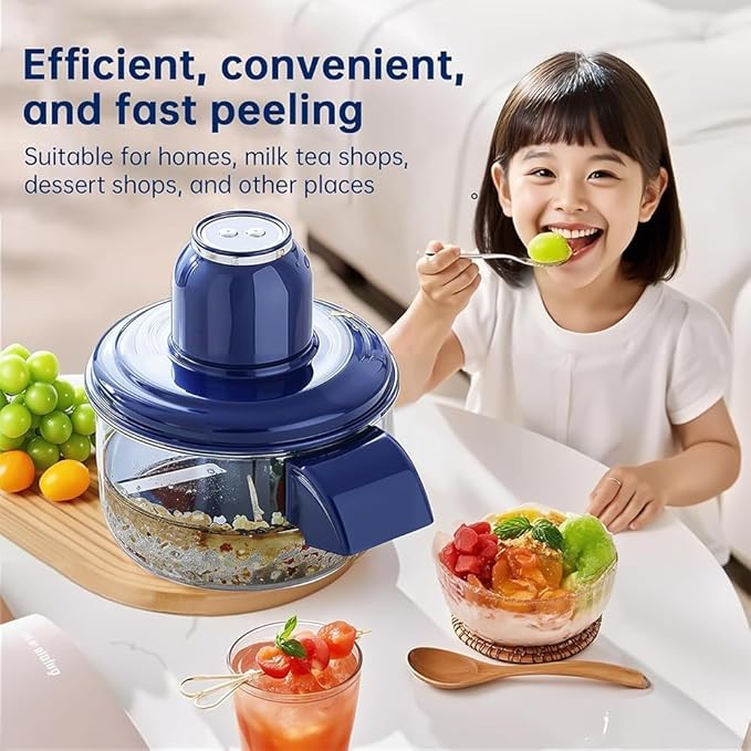 Automatic Grape Peeler Machine, Electric Garlic Peeler & Cherry Tomato Skin Remover Tool for Small Fruits, Efficient Peeling Kitchen Gadget for Home Use (White)