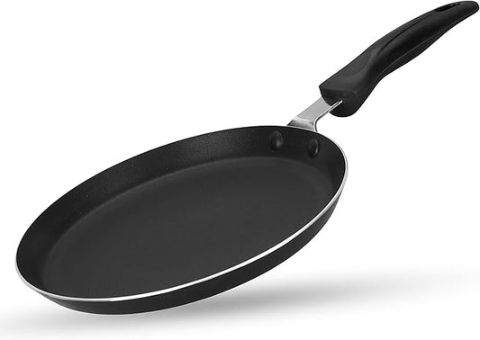 Alpine Cuisine Griddle Pan Aluminum 12-Inch Nonstick Coating, Griddle Pan for Stove Top with Stay Cool Handle, Durable Nonstick Cookware - Dishwasher Safe - Gray