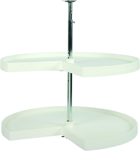 Knape & Vogt Corner Cabinet Lazy Susan, 2-Tier Lazy Susan for Cabinet, 28-Inch 360º Turntable for Kitchen Cabinets, White