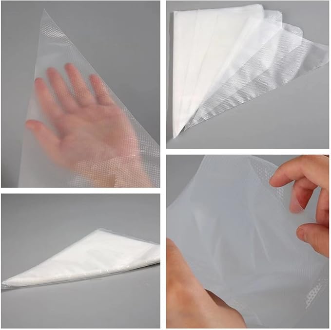 24 Inch Extra Large Piping Bags Disposable, Thickened 100Pcs Disposable Clear Plastic Icing Piping Bags, Food Grade Cake Decorating Bags for Dessert, Pastry, Cookies, Cupcake Decorating