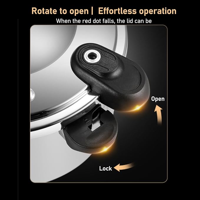 Luqeeg Stainless Steel Pressure Cooker, 80kpa Dual Handle Pressure Canner Large Capacity Pressure Cooking Pot Kitchen Pressure Pan for Gas Stove Electric Stove Induction