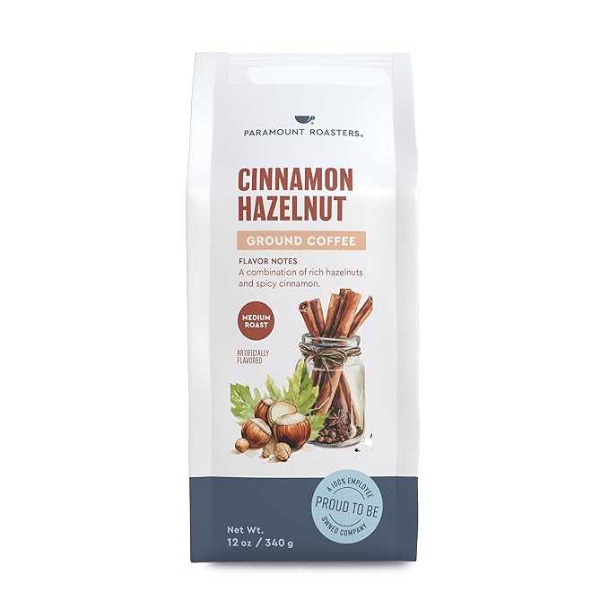 Paramount Roasters Cinnamon Hazelnut Ground Coffee, 12oz medium roast