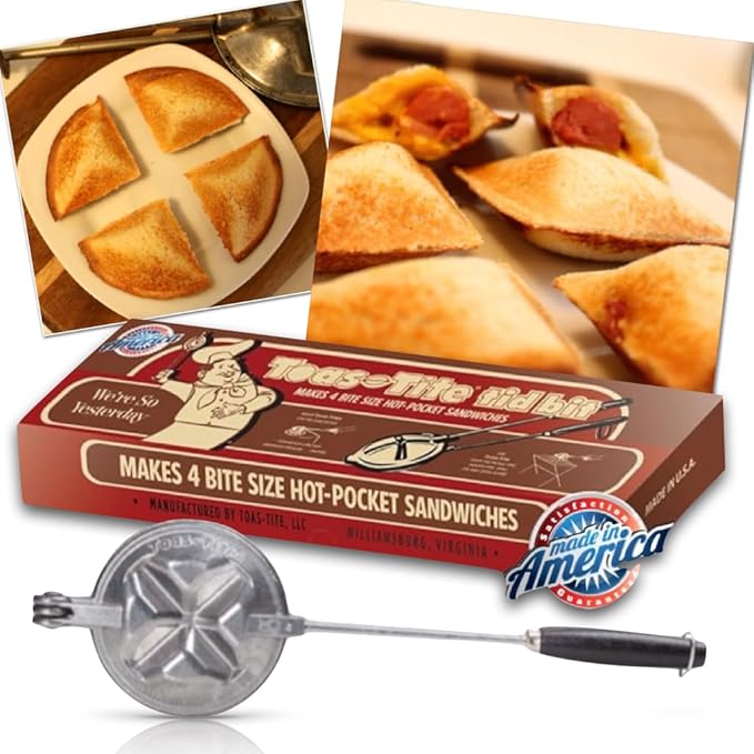 Tid Bit Stovetop Grill Hot-Pocket Sandwich Snack Cooker, Small, Silver