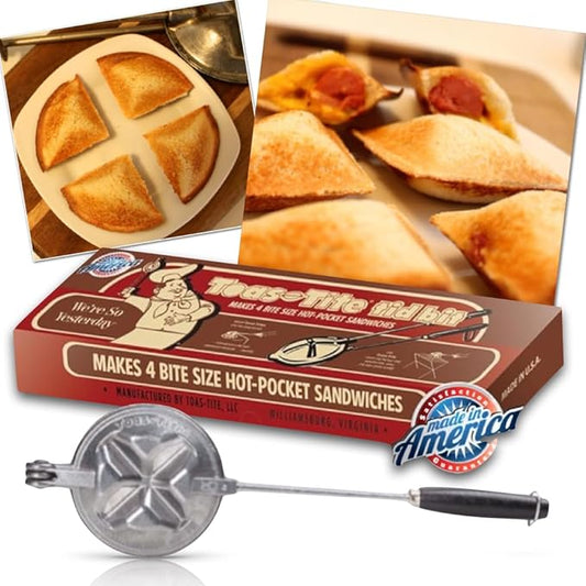 Tid Bit Stovetop Grill Hot-Pocket Sandwich Snack Cooker, Small, Silver