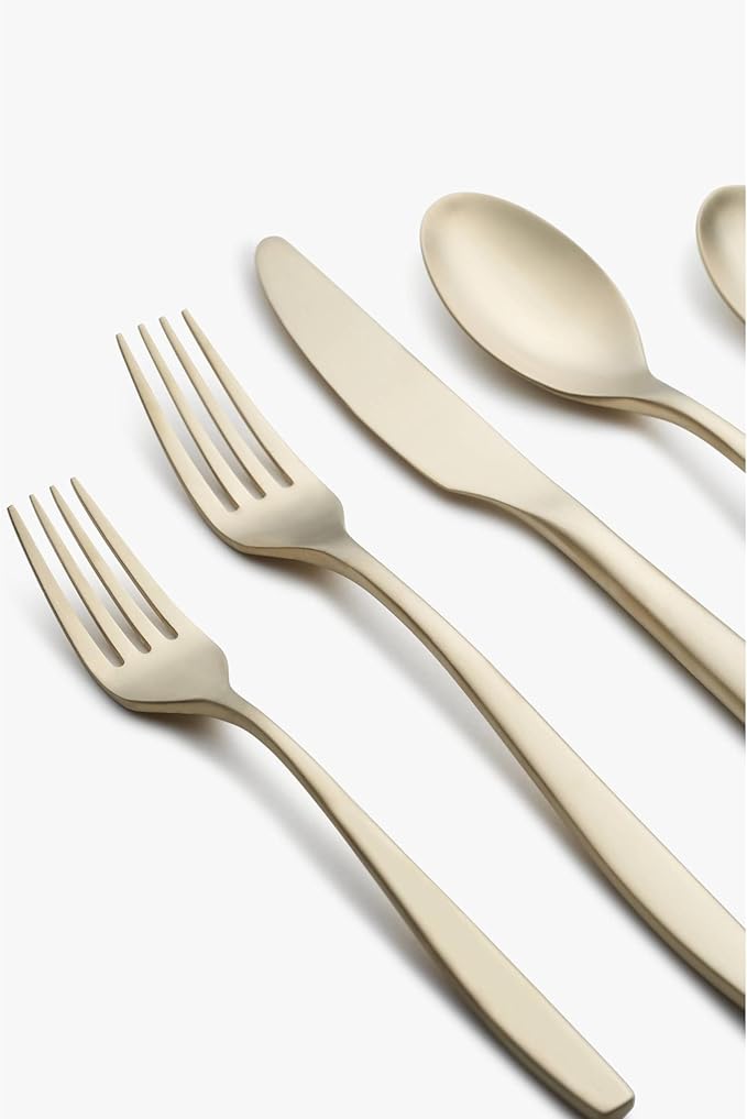 Cambridge Silversmiths Averie Champagne Satin 20-Piece Flatware Set, Service for 4
