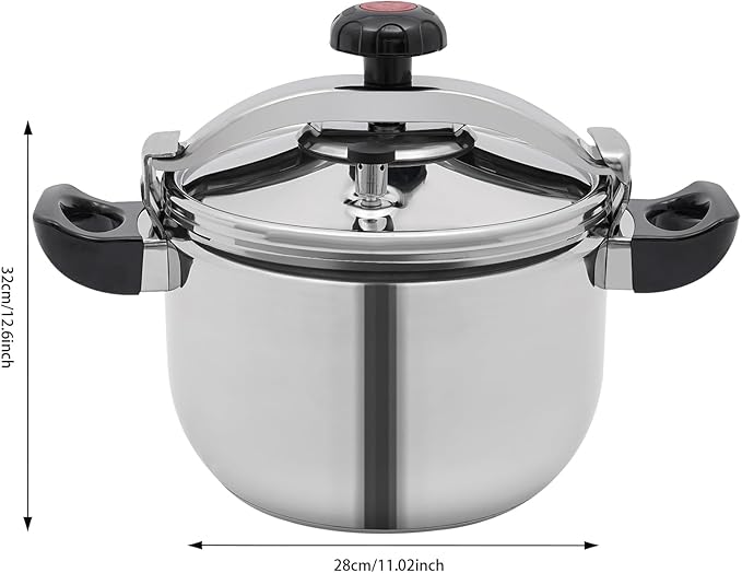 11 Quart Stainless Steel Pressure Cooker, 60Kpa Pressure Stewing Pot w/Alarm Device, Pressure Cooker Pot for Cooking, 3 Heavy Security Systems,Works on All Stovetops(Induction Compatible)(11L/11.62Qt)