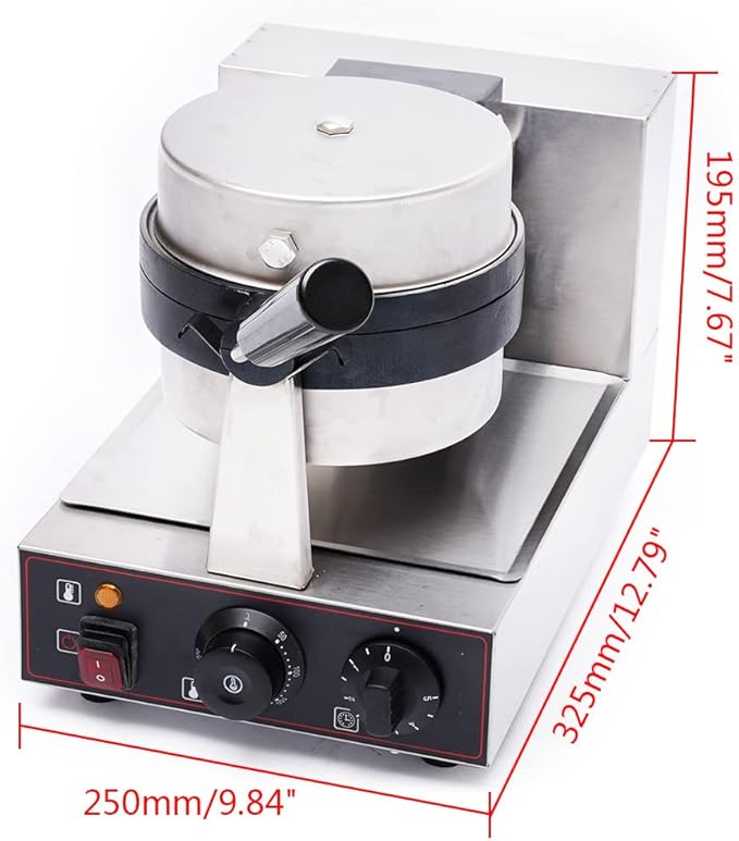 Electric Burger Baking Machine, 1.2KW 110V Commercial and Home Panini Press Maker with 180° Rotatable Head and Temp Control, for Gourmet Hamburger, Sandwiches, Breakfast, White