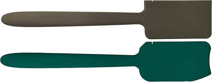 TWO Food Saving, Fast Kitchen Scrapers that Get ALL Food Out of Cans and Jars, esp. corners and bottoms. For peanut butter, mayonnaise, tomato paste, purées, etc. Dishwasher-safe. (Turquoise/Slate)