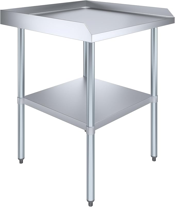 AmGood Commercial Work Table with Backsplash and Sidesplashes | Height: 35" | Stainless Steel Prep Table for Kitchen, Restaurant, Garage, Laundry | NSF (30" Long x 30" Deep)