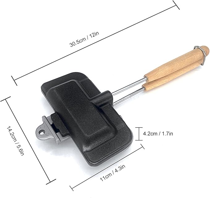 Sandwich Frying Pan, Double Sided Hot Dog Toaster, Small Portable Non Stick Removable Sandwich Clamp Kitchen Tool for Breakfast Pancakes, Toast, Omelets