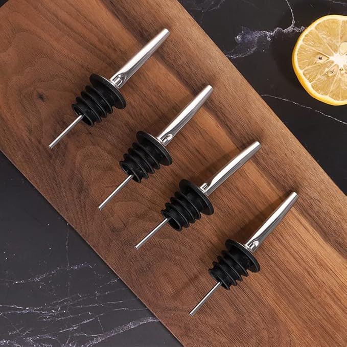 Pafusen 24 Pack Liquor Bottle Pourers, Liquor Pour Spout for Liquor Bottles, Stainless Steel Olive oil Dispenser Spout, Alcohol Pourer Spouts Dust Caps Covers, Sliver