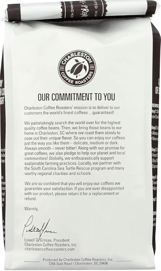 Charleston Coffee Roasters | Specialty Organic Whole Bean Coffee | Hand Picked, Premium Slow Roast | (Breakfast Blend, Medium Roast) 28oz