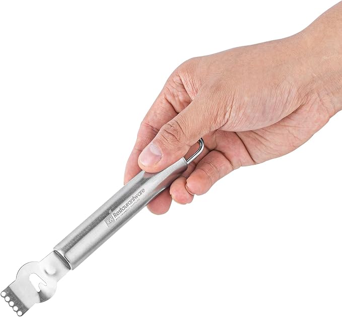 Restaurantware Met Lux Citrus Zester 1 Multi-Purpose Channel Knife - Ergonomic Grip Hanging Loop Stainless Steel Lemon Peeler Corrosion-Resistant For Kitchens And Bars