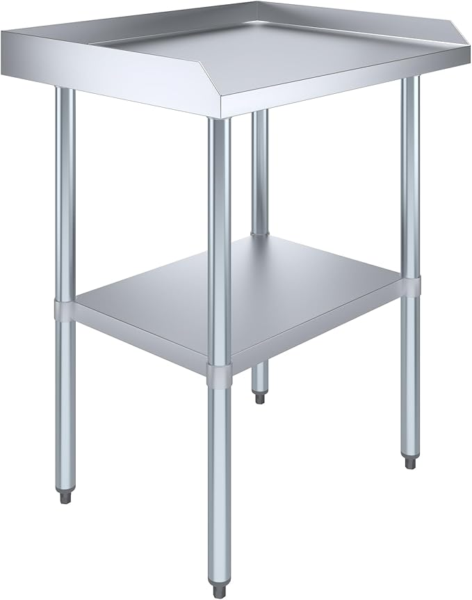 AmGood Commercial Work Table with Backsplash and Sidesplashes | Height: 35" | Stainless Steel Prep Table for Kitchen, Restaurant, Garage, Laundry | NSF (30" Long x 24" Deep)