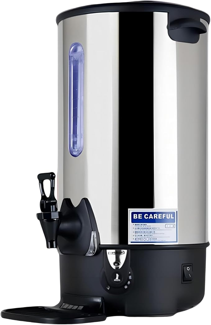 Commercial Electric Kettle Warmer Stainless Steel Hot Water Dispenser Hot Water Boiler And Warmer with Faucet Quick-Temp or Boil for Tea Coffee 1500W 23 Liter Capacity