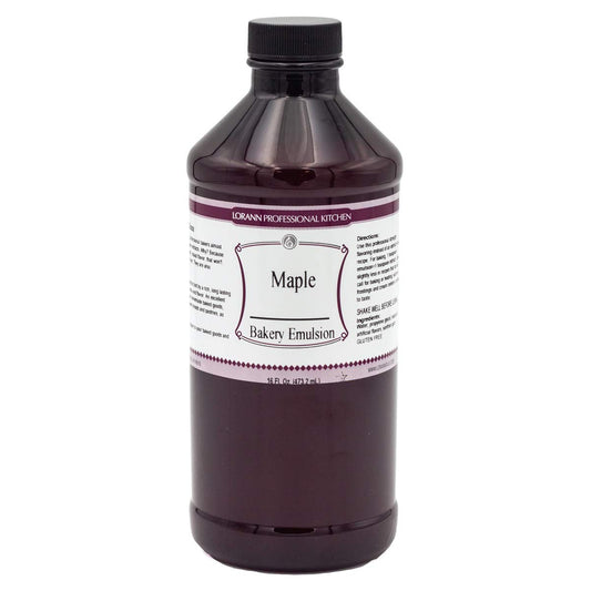 LorAnn Oils Maple Bakery Emulsion: True Essence, Ideal for Boosting Fruit Tones in Cakes, Cookies & Desserts, Gluten-Free, Keto-Friendly, Extract Substitute Essential for Your Kitchen, 16 Oz