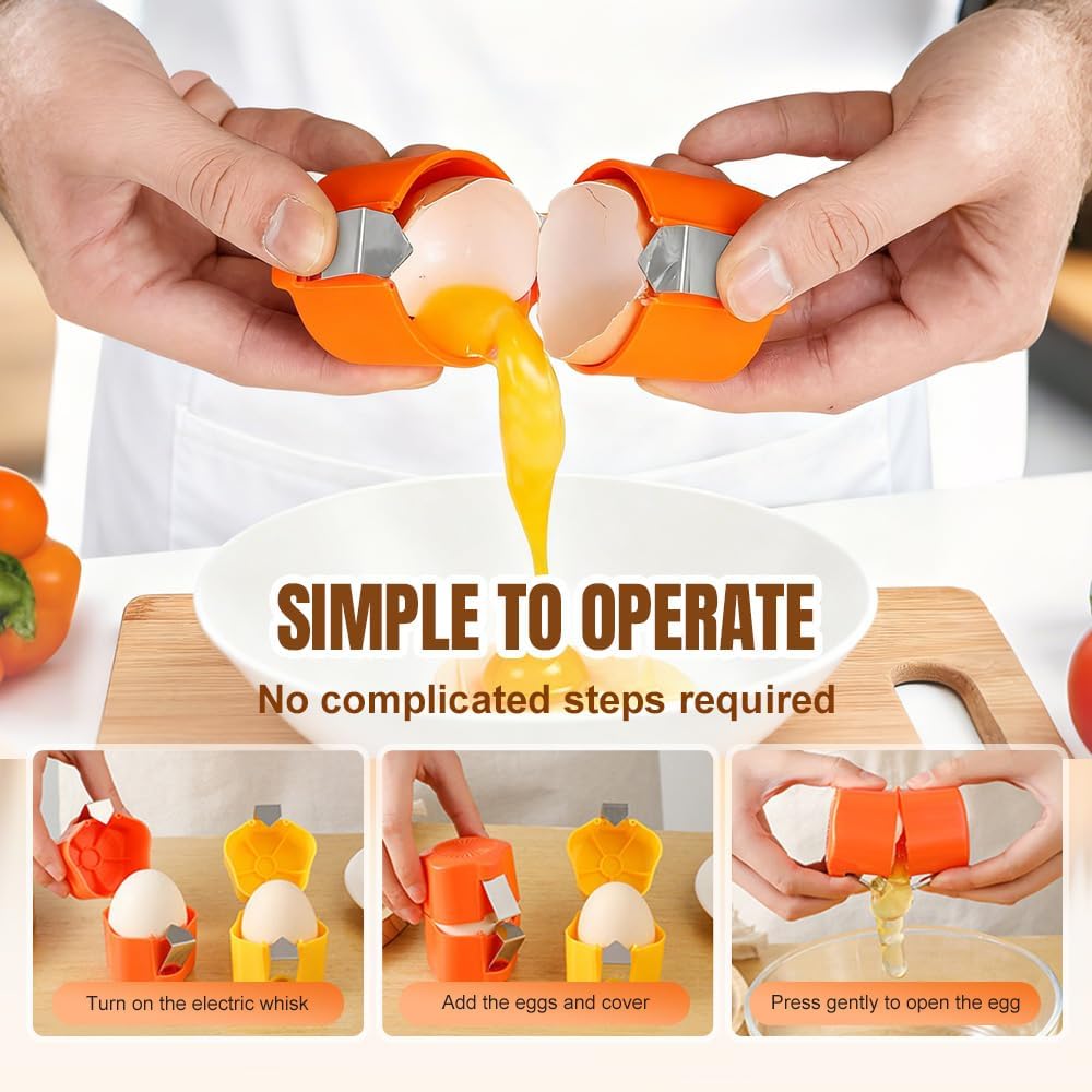 2026 New Egg opener, Egg Shell Separator for Raw Eggs Gadgets Cracker Tool, Upgrade Stainless Steel Egg Cutter Egg Cracker Tool Multifunctional Egg Cutter Multipack (1, Pink)