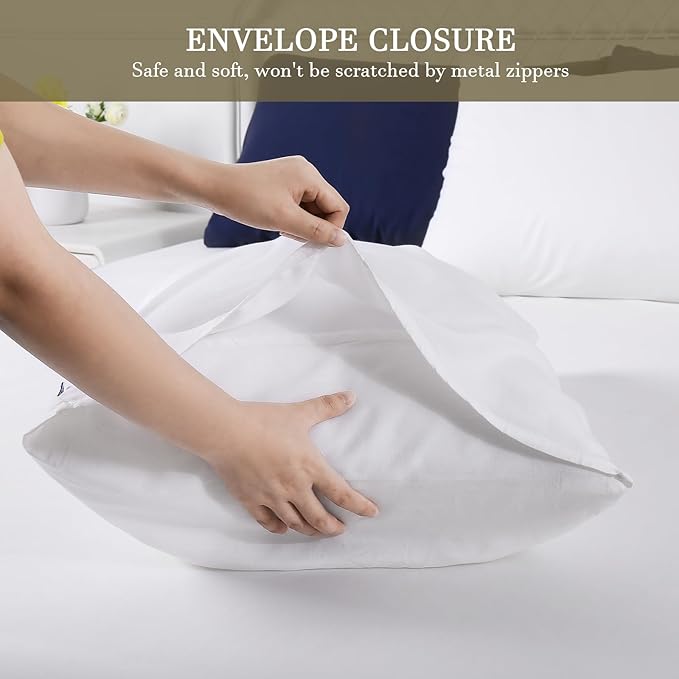 Avolare 2 Pack Pillowcases, Cooling Pillow Case Queen Size with Envelope Closure, Breathable Machine Washable Pillow Covers for Hot Sleepers, Night Sweats - White (20"x30") Imported