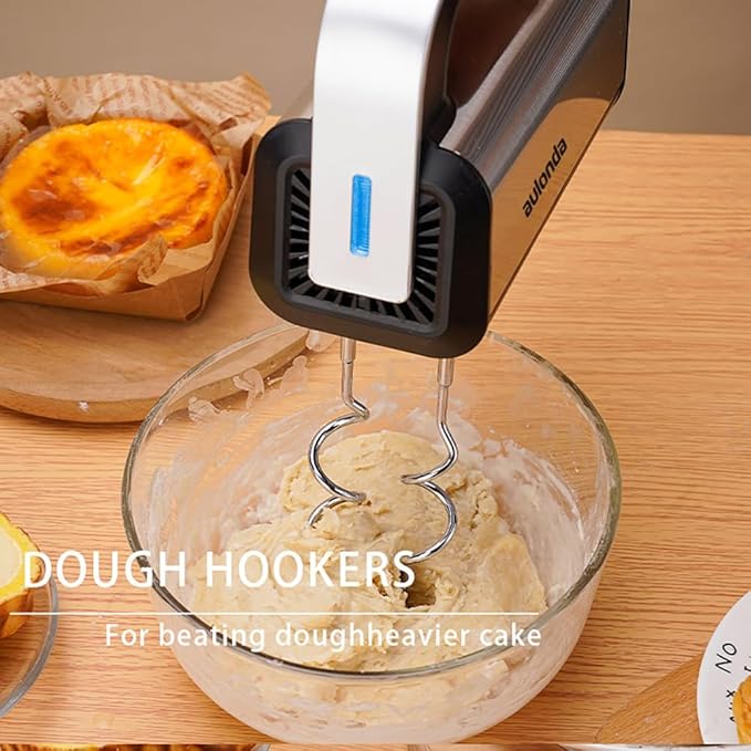 Hand Mixer Electric 5 Speed Kitchen Hand Held Mixer with Turbo Boost,Stainless Steel Performance Hand Mixer Includes 6 Attachments for Easy Whipping Dough, Cream, Cake