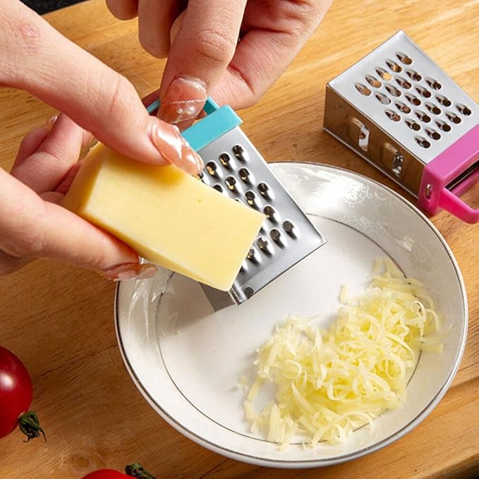 Ciieeo 6pcs Mini Cheese Grater, Stainless Steel Small Box Graters Vegetable Grater Food Shredder Lemon Zester Kitchen Small Graters for Cheese Gingers Potatoes