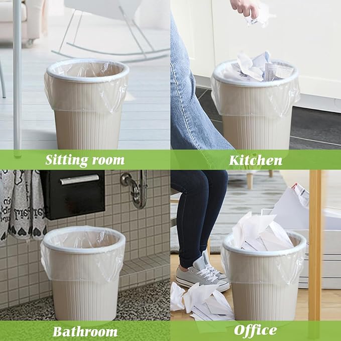 Teivio 3 Gallon 180 Counts Strong Trash Bags Garbage Bags, Bathroom Trash Can Bin Liners, Small Plastic Bags for Home Office Kitchen Kitchen, Clear