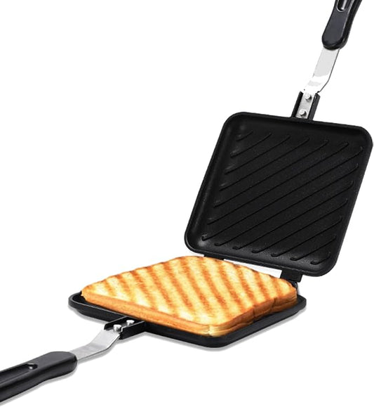 CHICIRIS Sandwich Maker, Non-Stick Breakfast Sandwich Maker Frying Pan, Double Sided Panini Press Sandwich Maker, Grid Pattern