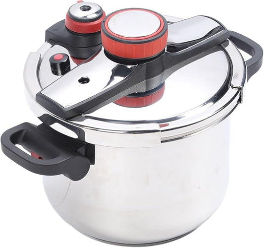 Stainless Steel Pressure Cooker, Large Capacity Explosion Proof Pressure Canner with Easy Lock Lid, 2 Gear Pressure Cooker for Vegetables, Fish, Rice and Meat, Fast Cooking