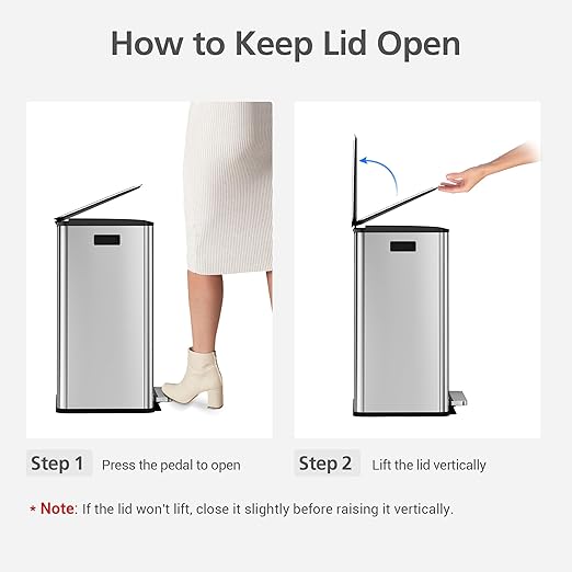 GarveeHome 60 L/16 gal Kitchen Trash Can,2×8 gal Pedal Trash Bin with Removable Baskets,Stainless Steel Garbage Can for Kitchen Office Restaurant School Hospital