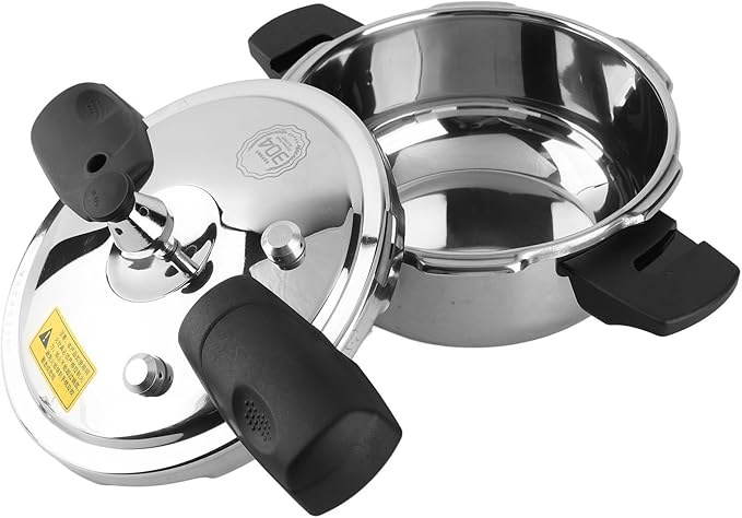 Mini Pressure Cooker 1.8 Liter/1.6 Quart, Small Pressure Cooker, 304 Stainless Steel Pressure Cooker, Safe Explosion Proof Dual Handle fit for Gas Stove Induction Cooker