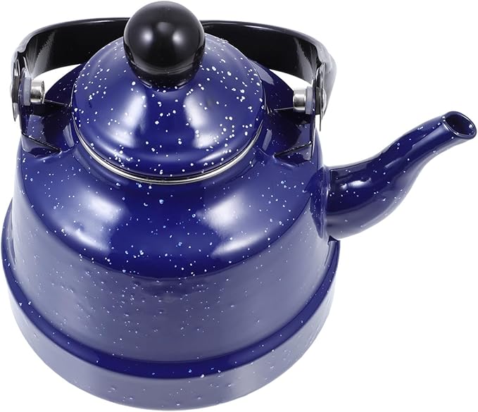 DOITOOL Enamel Tea Kettle Vintage Enamel Teapot 1.1 L Porcelain Tea Kettle Camping Coffee Kettle Stovetop Kettle Hot Water Boiler Pot for Hot Water, Tea Accessories