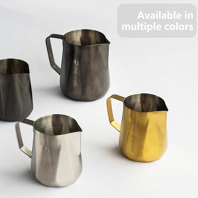 Milk Frothing Pitcher, 350ml/600ml Milk Frothing Cup Stainless Steel Kettle (12oz/20oz) Coffee Bar Cappuccino Espresso Machine Accessories Barista Tools (20oz)